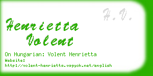 henrietta volent business card